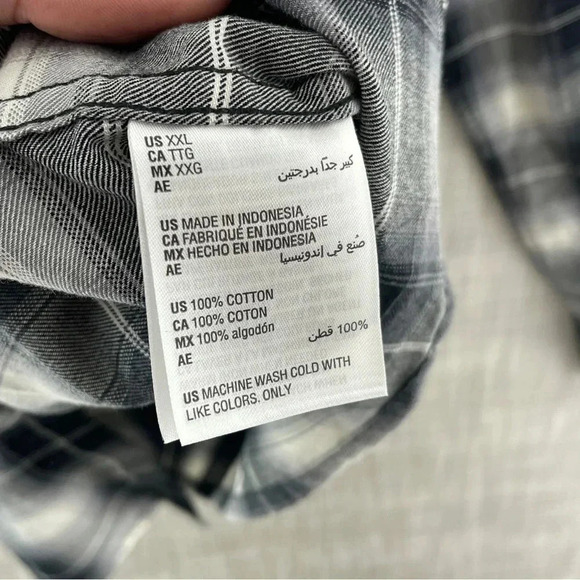 Sun + Stone Plaid Long Sleeve Button Down Shirt Men's XL 8333/10 b - Picture 8 of 11